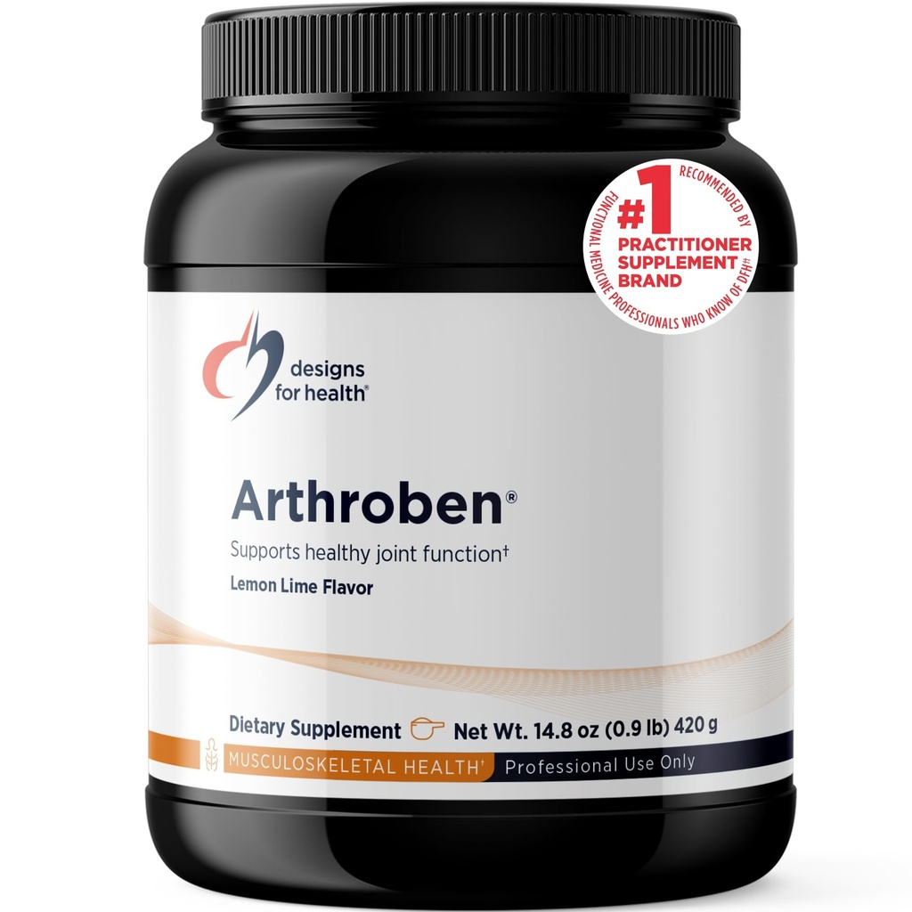 Designs for Health Arthroben Lemon Lime Flavor - Collagen Peptides Powder + Botanicals to Help Support Healthy Joints - Peptides Drink Mix, Non-GMO (30 Servings / 420g)
