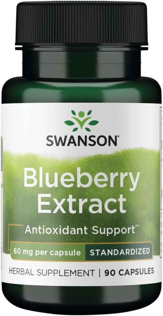 Swanson Blueberry Raily คลาย 60 มิลลิแกรม 90 Capsulues