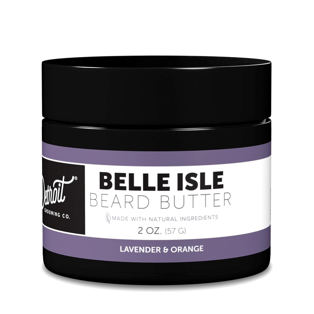 Detroit Grooming Co. Beard Butter for Men | Softens, Thickens & Hydrates con Safflower Oil & Shea Butter | Belle Isle Scent, 2oz