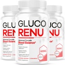 3 Pack) Gluco Renu Capsules - Official Gluco Renu, GlucoRenu Pills, Premium Formula Gluco Renu supplement, Natural Support GlucoRenu, Gluco Renu Premium Formula, 90 Capsules for 3 Months