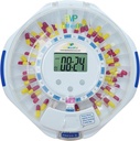 EziMedPil Automatic Pill Dispenser for Elderly " Alzheimer’s Care w/Audio ' Visual Alerts, up to 6 Alarms/Day, easy-Read LCD Display, 6 Dosage Templates, Lock Key for Vitamins, Clear Lid