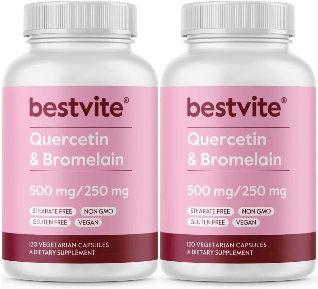 BestVATE Quercetin with Bromlain 500mg/2550mg (240 capsolles) (201 x 2) - No Thiscarts - No Dixide - เวก้า - Not GMOMO - Gluten Free