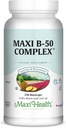"Maxi Health Stress Relief Vitamin B Complex for Women and Men", Vitamin B6, B12, Biotin, Inositol, Fleek, Vegan, Gluten & Milk & Milk Free, Kosher, Unflashored, 100 Count