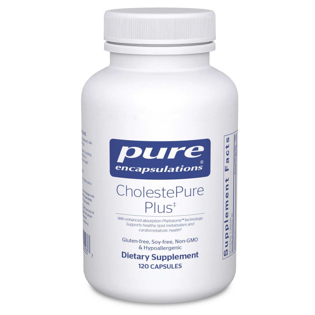 Pure Encapsulations CholestePure Plus 120's, 120 Capsules | Supports Lipid Metabolism and Heart Health*, Berberine Supplement, with Citrus Bergamot, Gluten-Free and Non-GMO