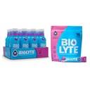 BIOLYTE Electrolit Drink & IV Hydration Drink Mix - FSA & HSA Electrolits lichid, Pachete cu pulbere de rehidratare, Chimioterapie trebuie să aibă pentru femei și bărbați - Berry, 12 sticle, 16 stick-uri