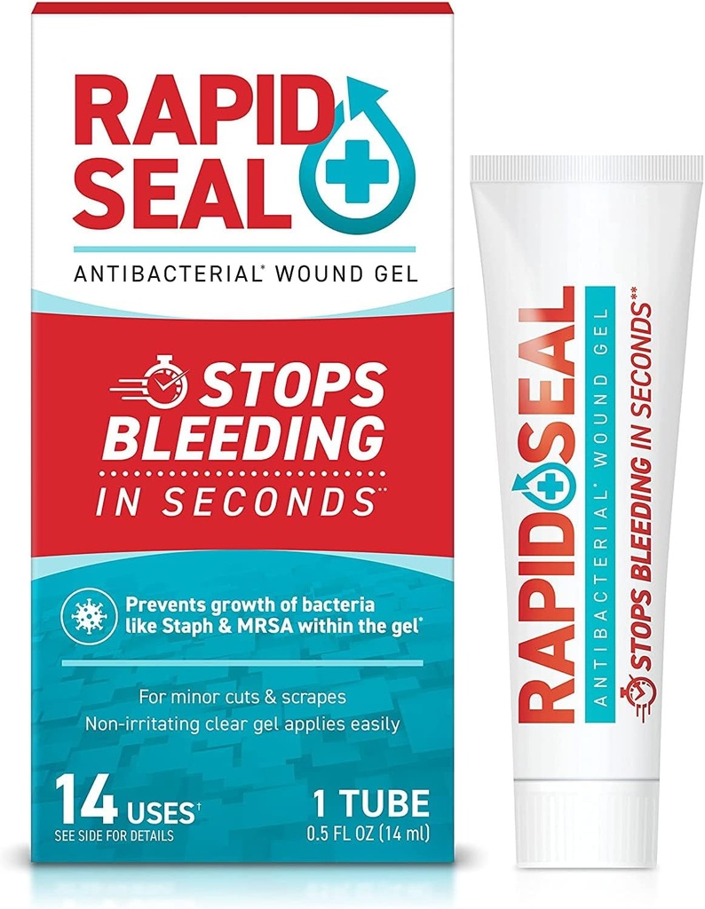Wound Gel (1 Tube) ) stops Bleeding in Seconds ) Ideal for Cuts, Scrapes, Razor Nicks for Emergency First Aids