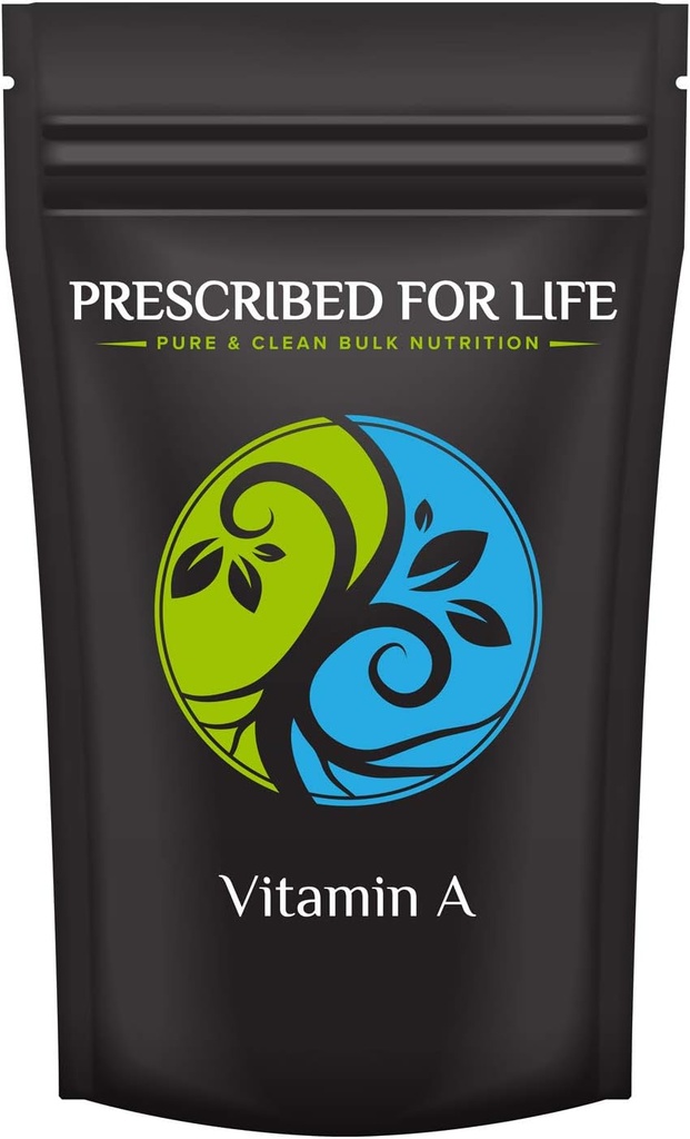 Prescribed For Life Vitamin A Powder | 500,000 IU Retinyl Acetate | Gluten Free, Vegan, Non GMO (25kg / 55lb)