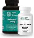 Melatonin søvn støtte Bundle | 30 mg vannmelon gummier & 120 mg høy-Dose kapsler | Avansert søvnhjelp for voksne | Vegansk & ikke-GMO