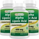Ən yaxşı Naturals Alpha Lipoic Acid 600 mg 60 Kapsüls - ALA Gənc Antioksid (60 Count)