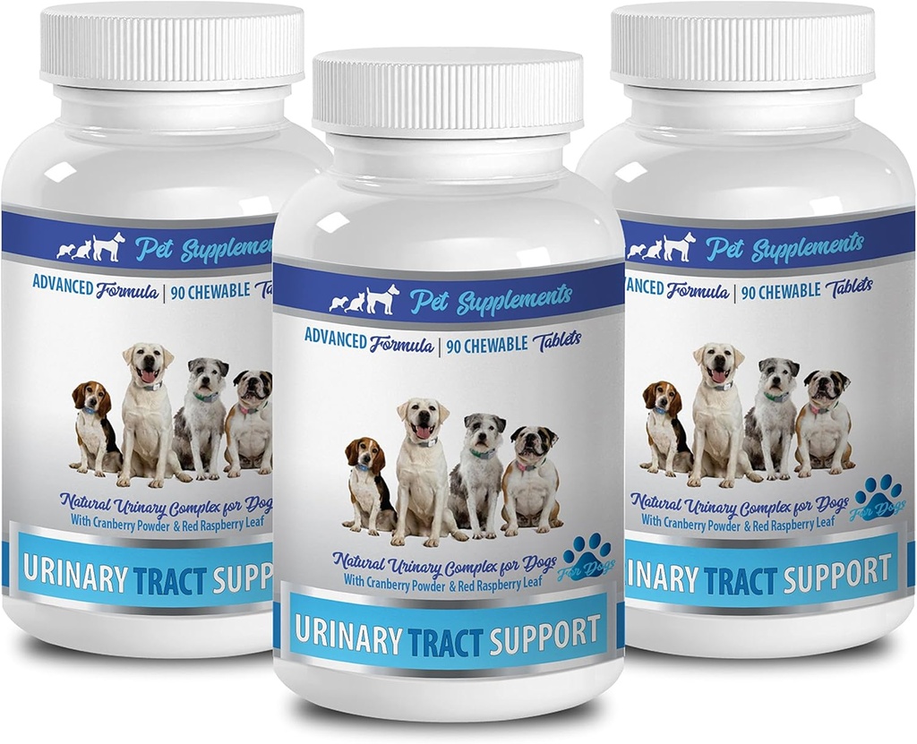 dog incontinence female - DOG URINARY TRACT SUPPORT - NATURAL CRANBERRY SOLUTION - BLADDER HEALTH - VET RECOMMENDED - cranberry wellness powder for dogs - 3 Bottle (270 Treats)
