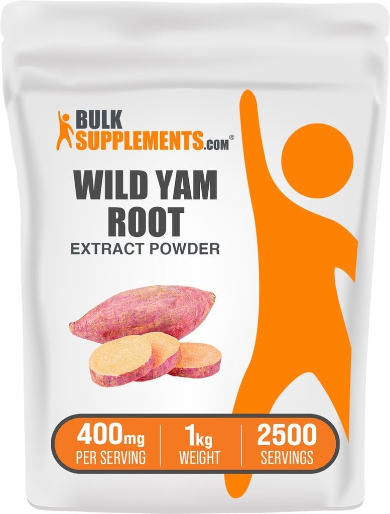 BulkSupplements.com Wild Yam ekstrakt pulver - fra rot, Herbal Supplement, Wild Yam Supplement - Glutenfri, 400 mg per servering, 1kg (2,2 lbs) (Pack of 1)