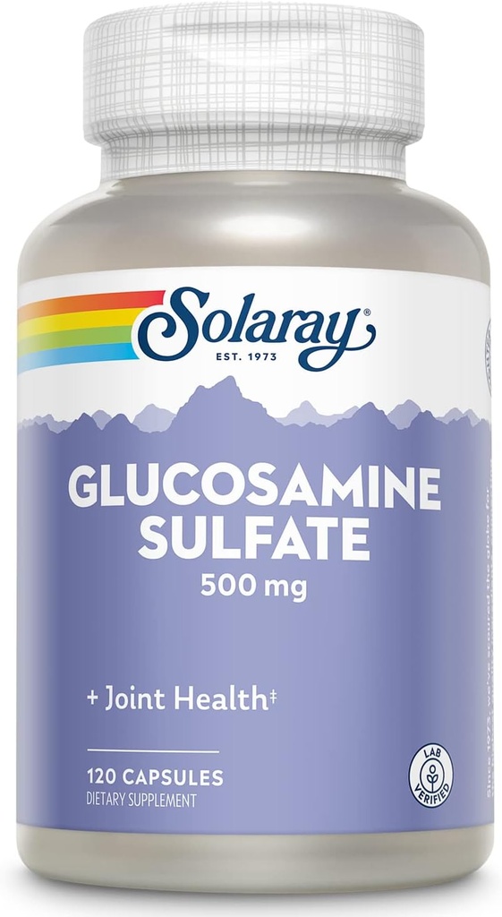 SOLARAY Glucosamine Sulfate 500 mg ) Healthy Joint Flexibility ' Resiliency Support (60 Serv, 120 CT)