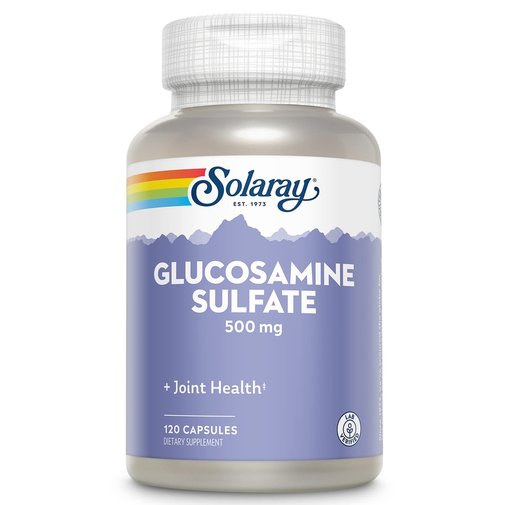 SOLARAY Glucosamine Sulfate 500 mg | Healthy Joint Flexibility & Resiliency Support (60 Serv, 120 CT)