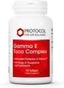 PROTOCOLLO PER LA VITA BALANCE Gamma E Toco Complex - Vitamina E 300mg - Supporto antiossidante - per la salute cardiovascolare e la salute del cervello - con Tocotrienols - Halal & Dairy Free - 90 Softgels
