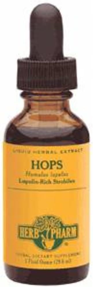 Herb Pharm Certified Organic Hops Liquid Extract for Calmant Nervous System Support - 1 Once