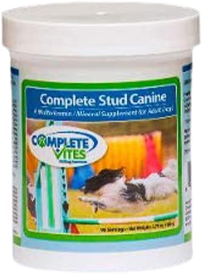 Fat Styd Canine & Madtaxaple suplementari per als Dogs de Stud -(<20lbs)-48 nutrients- Improve speribles/dombleFy Acids Omega, Amin Acids, Digest Enzymes + More 105 Grams