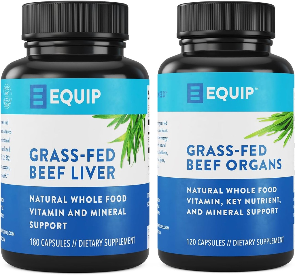 Equip Foods Grass-Fed Beef Liver כמוסות & Grass-Fed Beef Organs
