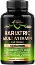 NUTRAHARMONY Bariatric Multivitamin - 45 mg Železné doplňky - Vyrobeno v USA - pro ženy a muže - All- in- One, 21 esenciální vitaminy - Podpora gastrických rukávů - Light Tropical Flavor - 90 Kapsle