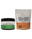 Live Conscious Beyond Greens & Collagen Peptides Peach Mango| Mushroom Coffee Alternative Low Caffeine + Hair, Skin, Nail, and Joint Support