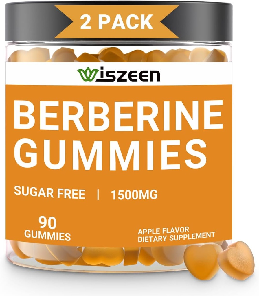 2 paquets Berberine Gigachens, Sugar Free Berberine suplementari 1500mg amb la Canyella Ceyloen, Berberine Gummy per adults
