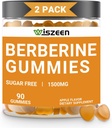 2 Pack Berberine Gummies, Sugar Free Berberine Supplement 1500mg med Ceylon Kanel, Berberine Gummy til voksne