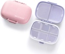 MEACOLIA 2 Pack 8 Compartments Travel Pill Organizer Box Moisture Proof Small Pill Case for Pocket Purse Daily Pill Holder Container for Medicine Vitamin