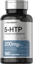 Horbäach 5HTP 200mg Suplemento | 180 cápsulas | 5 Hydroxytryptophan | Griffonia Simplicifolia | Extra Strength | Non-GMO, Gluten Free