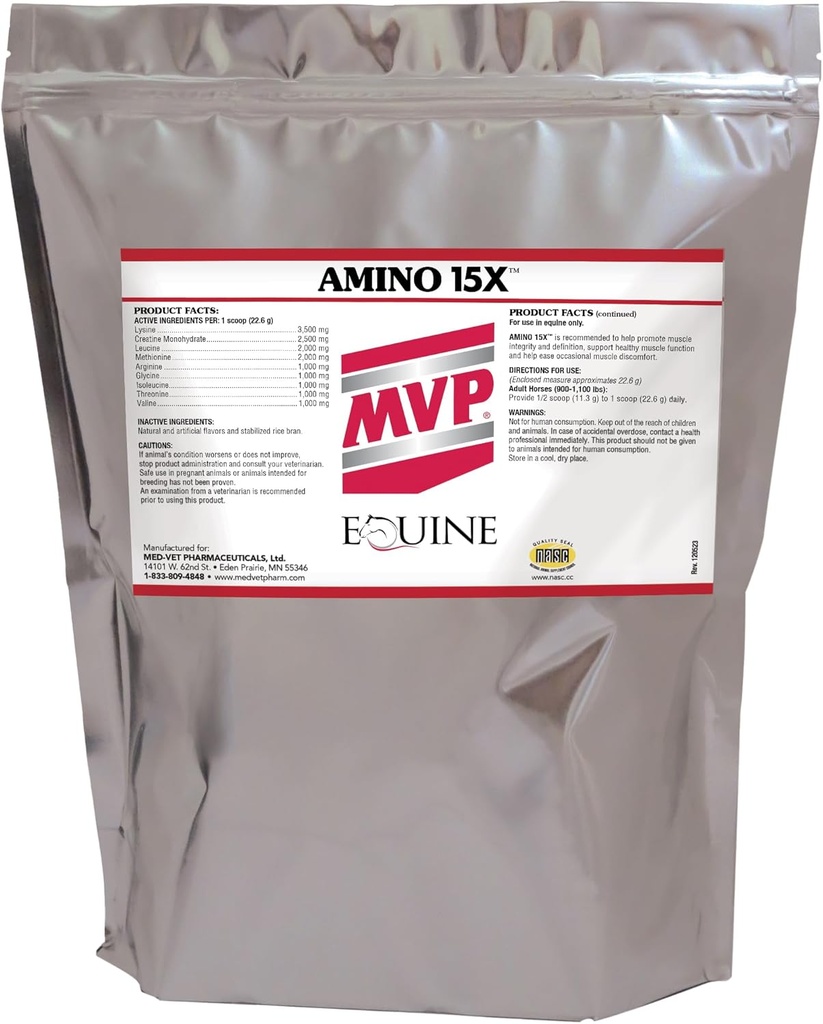 Amino 15X (6 lb) -atbalsta veselīgu muskuļu funkcijas, attīstība un remonts zirgiem
