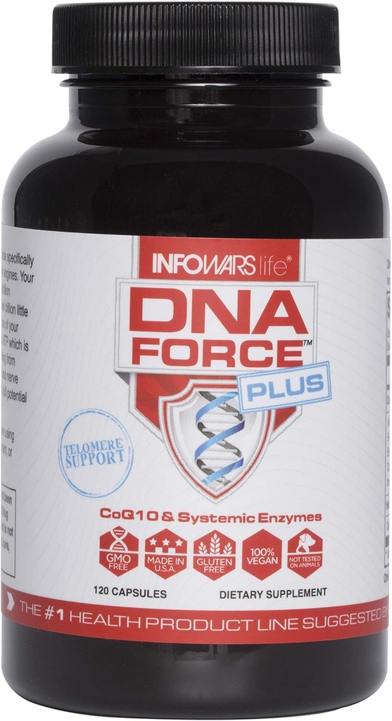 Infowars Life DNA Force Plus (120 cápsulas) - Optimizador enerxético con CoQ10 e BioPQ