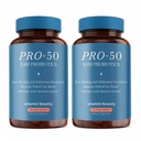 Vitamin Bounty Pro-50 Probiotic 50 Billion CFU - 13 Strain Supplement for Men & Women + Prebiotics - Digestive Health & Gut Support - Lactobacillus & Bifidobacterium - Delayed Release Capsules, 2 Pack