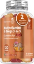maxmedix Lapset Multivitamiini Gummies Omega 3 6 9 - 120 Gummies (60 tarjoilua) - Essential Kids A-vitamiini, C, D & B12, Minerals & ravinteet - luonnollinen vadelma & oranssi maku - kolmannen osapuolen testattu