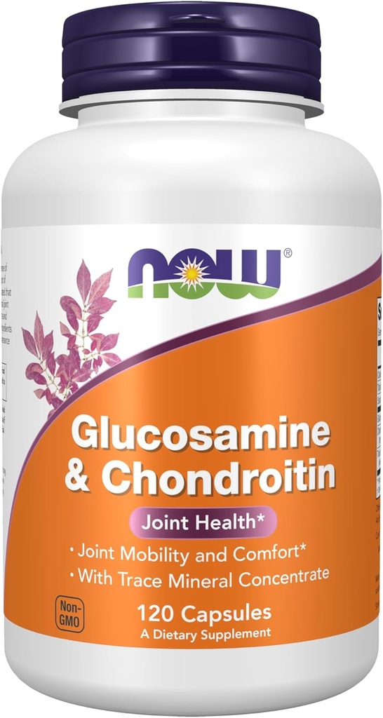 MAINTENANT Suppléments, Glucosamine et Chondroïtine, avec concentré minéral Trace et Alfalfa, 120 Capsules