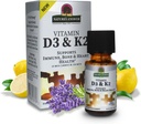 Naturezas Resposta Vitamina D3 e K2, 0,5 oz - Extrato Líquido Drops Oral - Suporta Imune, Saúde Óssea e Coração - em um delicioso azeite, óleo de alecrim e base natural de limão