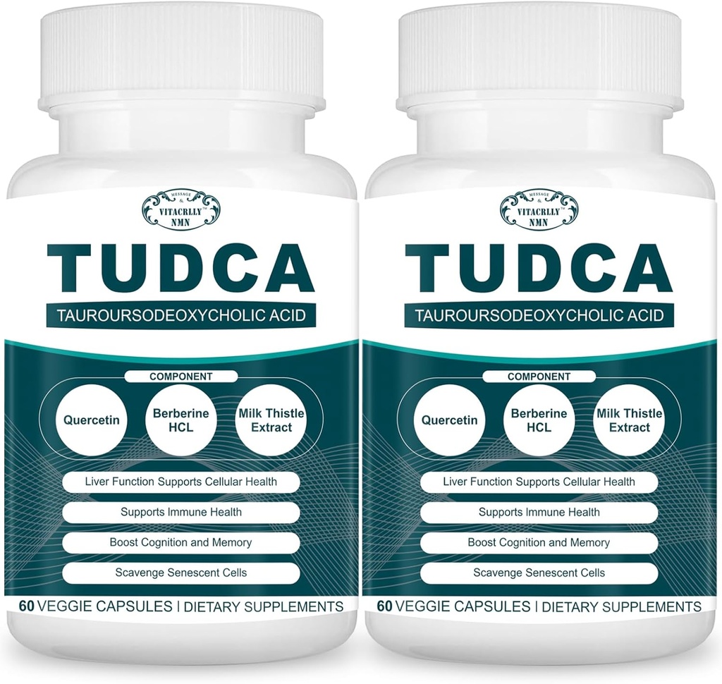 2200MG TUDCA májpótlók - Bile Salts Supplement Complex for Máj Detox & Cleanse, Epehólyag Cleanse, Emésztőrendszeri egészség 120 kapszula