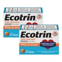 Ecotrin Low Strength Safety Coated Aspirin, NSAID 81mg, 45 count (2 Pack)