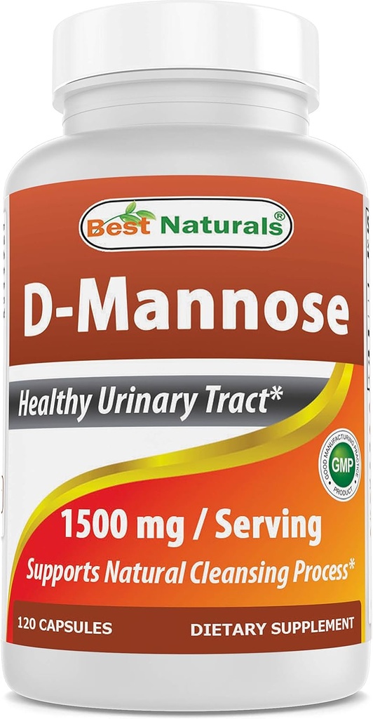 Кращий Naturals D-Mannose Capsules - Urinary Tract Cleanse Supplement 1500mg/Serving - 120 Count