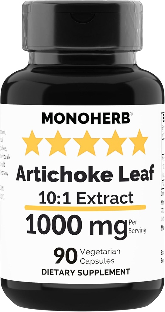 MONOHERB Artichoke Leaf ekstrakts 1000 mg - 90 Veģetārās kapsulas
