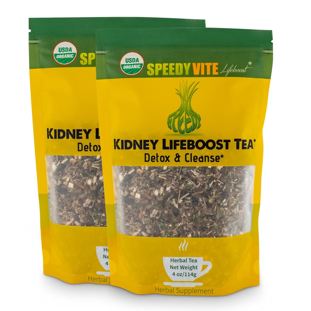SpeedyVite Kidney Bladder LifeBoost Ceai Herbal Supplement, USDA Organic Cleanses & Supports Urine Tract Health, Marshmallow Root Dandelion Goldenrod Juniper Hydrangea. Dezintoxicare naturală