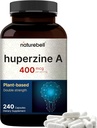 NatureBell Huperzine A 400mcg Per Serving, 240 Kapseln, (Huperzine A Supplement) | Unterstützt Fokus, Kognition, Gedächtnis und Lernfähigkeit – Premium Brain Health Supplements – Keine GVO