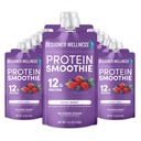 Designer Wellness Protein Smoothie, Real Fruit, 12g Protein, Low Carb, Zero Tilded Sugar, Gluten- Free, Non- GMO, Ingen kunstige farver eller flavors, blandet berry, 12 Greve
