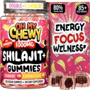 Čisté himalájské shilajit gummies - High potency Gold Grade Resin - Energy Boost a imunitní podpora pro muže a ženy s Ashwagandha a Shatavari - 120 Gummy - Strawberry & Banana
