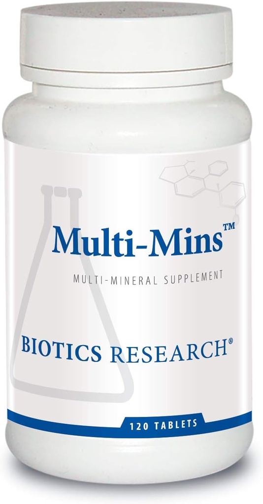 Biotics Research Multi-Mins (Potent Mineral Combination) Biosablet Multi Mineral Supplement Mineral Chelates ja koko ruoka Trace Minerals. Magnesium, kromi, jodi (120 tablettia)
