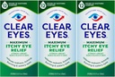 Clear Eyes Maximum Itchy Eye Relief Eye Drops, 0.5 Fl Oz (Pack of 3)