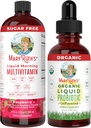 MaryRuth Organics Liquid Multivitamin Raspberry " Liquid Probiotic 4oz Bundle . Vegan Vitamin A, B, C, D3, E " Amino Acids . Immune, Digestion, Focus " Energy Support . Gut Health supplement.