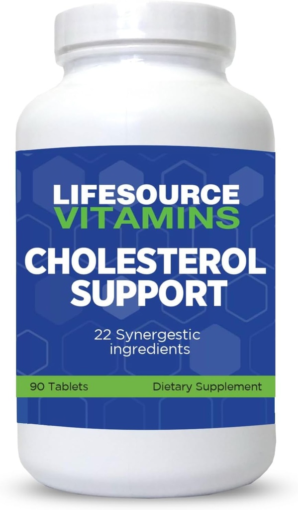LifeSource Vitamins Cholesterol Support - 28 Tutti gli ingredienti naturali sinergici - Colesterolo e Trigliceride Questo può migliorare il cuore e la salute cardiovascolare90 compresse