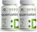 Quercetin 1000mg per Serving (2 Pack) | 300 kapslit, kõrge biosaadavusega flavonoidid, kolmanda osapoole testitud, toetab tervislikku immuunsüsteemi, mitte-GMO, gluteeni