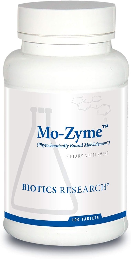 Biotics Research Mo-Zyme Molybdenum 50 microgramos, soporte para hígado, desintoxicación, elemento esencial del rastro, metabolismo saludable, antioxidante Soporte 100 tabletas