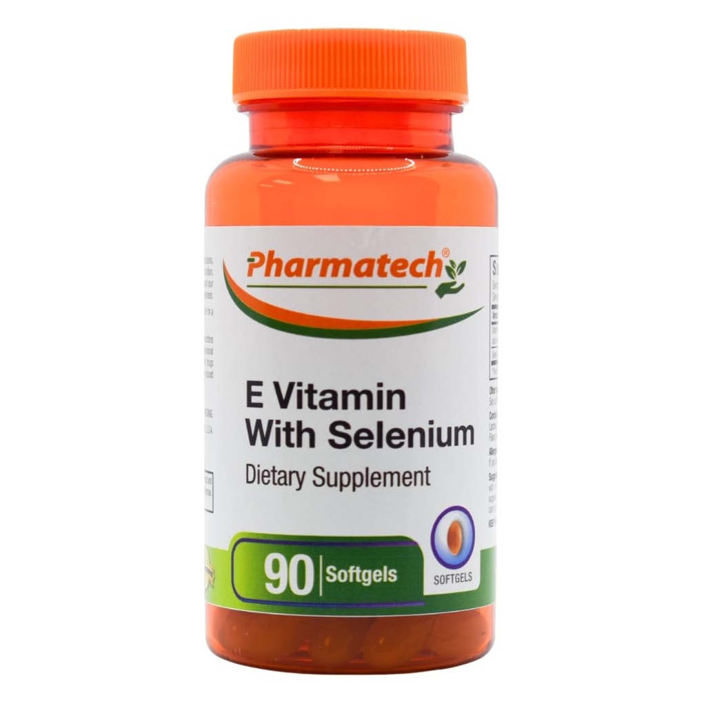 Vitamin E with Selenium Antioxidant Supplement for Immune Support, Supports Healthy Skin, Non-GMO & Gluten-Free, 90 Softgels, Made in USA