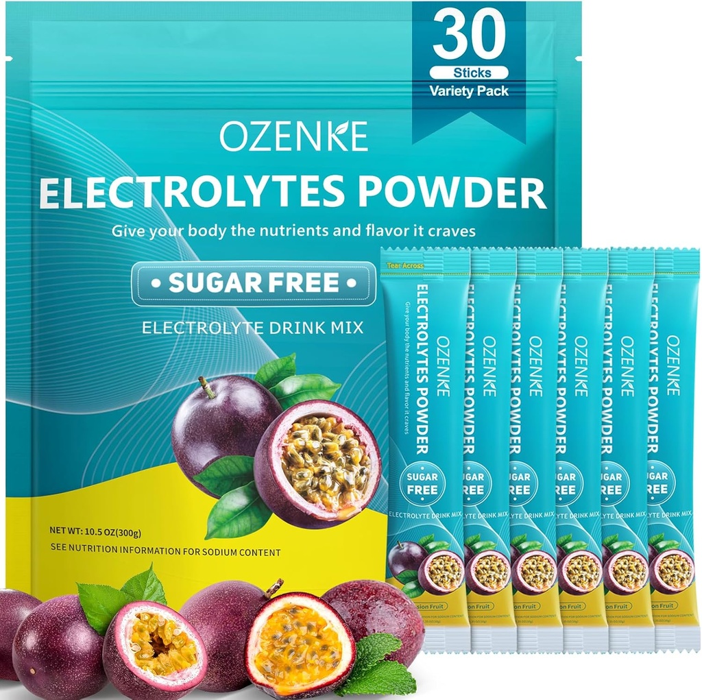 Paquet de paquets d'Electrolytes Powder, 30 Sticksydtion packages Sugar Free, Electrolyte Bebe Portable Electrolyte per a paquets ydration, 0 Sugar & 0 Calorie, Passion Flavor