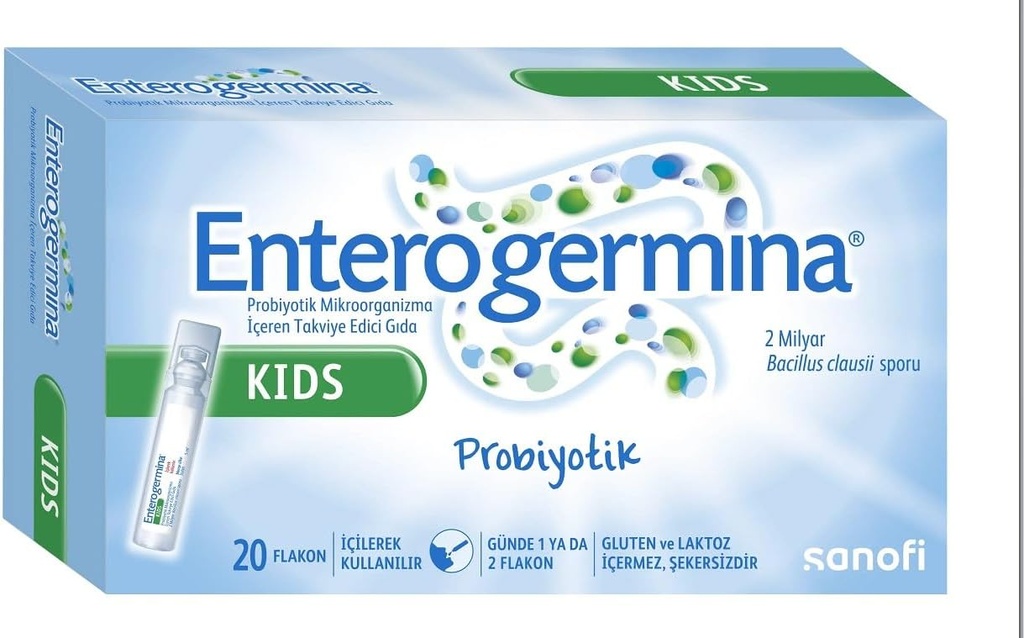 Introogermina KIDS (20 Vials en cada paquet) Bacillus Clausi Probiotic 2 mil milions de milions de dòlars CFU/5mL per a nens (1)